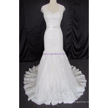 Vestido de noiva sem alças elegante Beading Strapless
